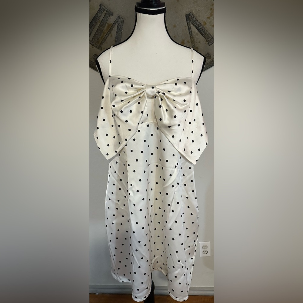 Wild Fable White Dress with Black Dots